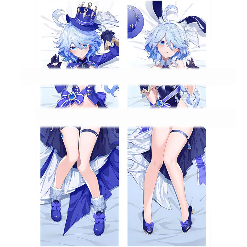 Japanese Anime Genshin Impact Furina De Fontaine Sexy Dakimakura Cozy Otaku Pillow Cover En Gifts