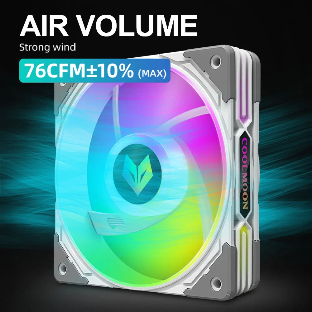 COOLMOON chłodnica procesora 5V 3 Pin ARGB wentylator do komputera cichy Ventilador FDB łożysko 120mm wentylator chłodzący PWM dla Intel LGA AMD cichy grzejnik