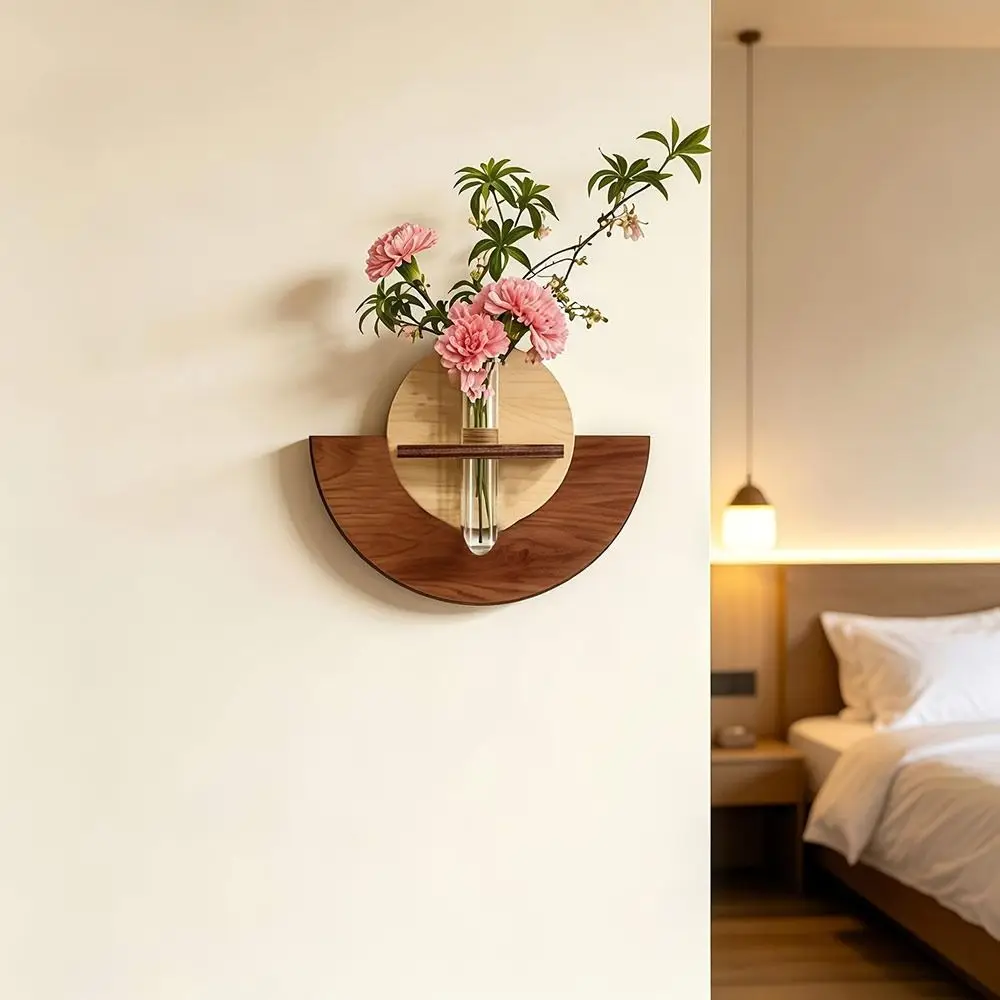 Gift Minimalist Style Wall Mounted Plant Holder Plastic Tube Space Saving Hydroponic Plant Holder Flower Vase Indoor Home Decor