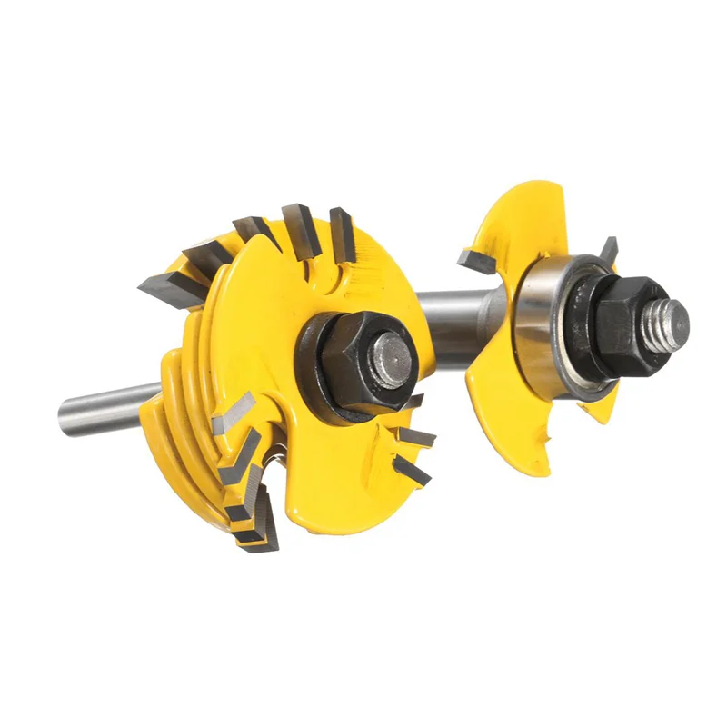 

AA81-6Pcs Slot Cutter 3 Wing Router Bit 1/2 &1/4 Inch Shank Adjustable Woodworking Tool