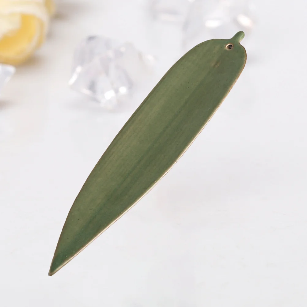 

Ceramics Bamboo Leaf Incense Burner Green Classic Aroma Therapy Home Tearoom Yoga Meditation Room Ceramic Leaf Decor
