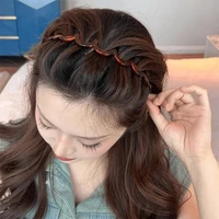 Korean Women Hair Comb Headband Plastic U Shape Hair Hoops Fixed Teeth Non-Slip Fluffy Top Hair Bands Headwear Hair Accessories 2