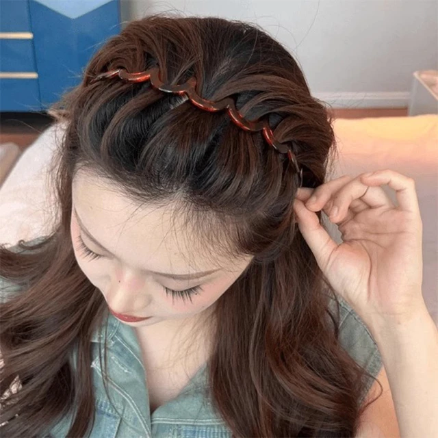 Korean Women Hair Comb Headband Plastic U Shape Hair Hoops Fixed Teeth Non-Slip Fluffy Top Hair Bands Headwear Hair Accessories 2