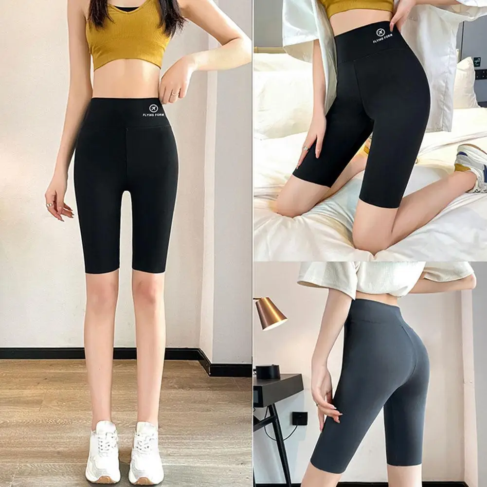 High Waist Sports Shorts Women Naked Feeling Workout Push Up Leggings Tummy Control Yoga Running Fitness Gym Slim Pants New