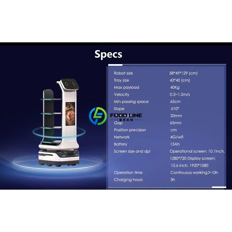 Hotel Restaurant Catering Service Robot Intelligent Automatic Navigation Catering Service Machine For Food Delivery