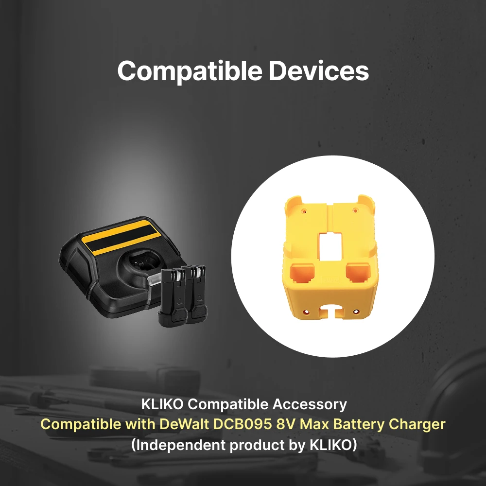 Wall Mount Compatible DeWalt DCB095 8V Battery Charger Replacement for DCM8T2 DCM8T DCM8B2 DCM8B DCM8T1 DCM8B1 DCM8T DCM8B