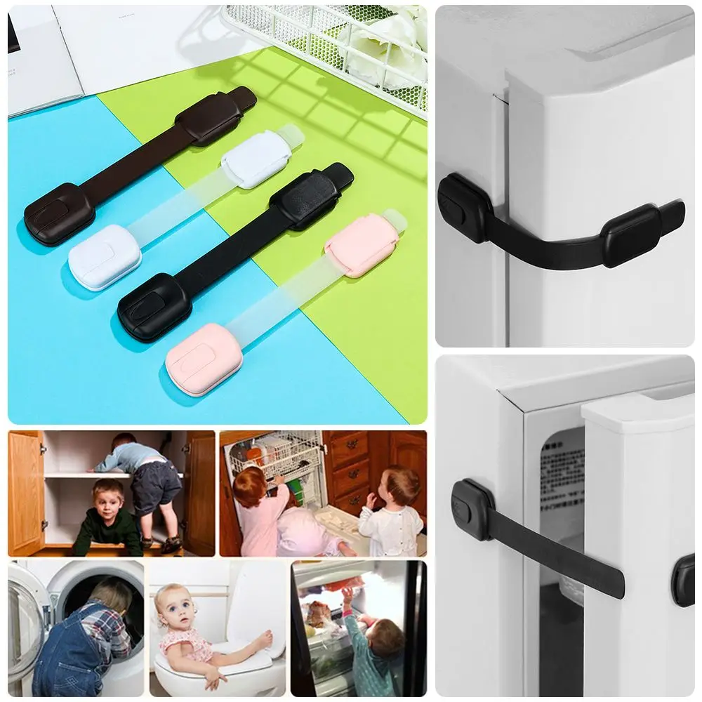 Adhesive Plastic Refrigerator Wardrobe Door Multi-function Cabinet Strap Locks Security Latch Baby Safety Children Protector