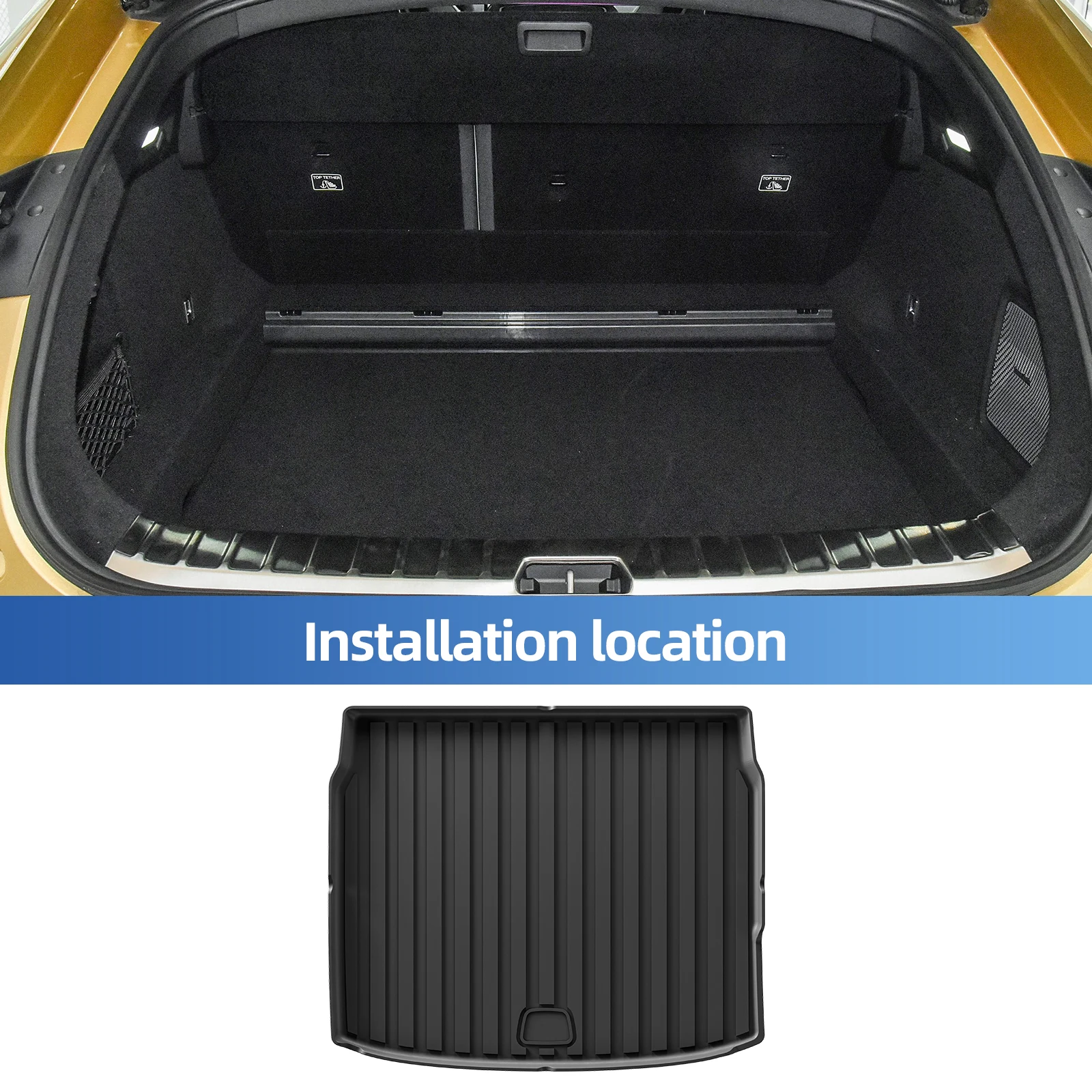 for Polestar 4 2023 2024 Car Trunk Mat Cargo Liner Trunk Pad TPE 3D Waterproof Odorless Tray BLACK