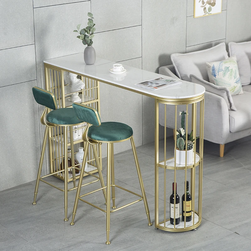 

Design Storage Bar Table White Metal Narrow Bar Dining Table Cocktail Auxiliary Reception Mesa De Jantar Living Room Furniture