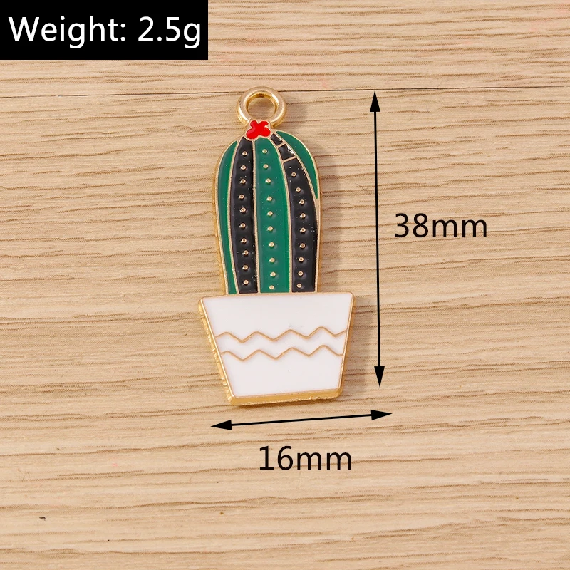 Tusember 10 Stück niedliche Pflanzen-Kaktus-Anhänger, Rosenblüten-Anhänger für handgefertigten Schmuck, Armbänder, Halsketten, Ohrringe – Detail 14