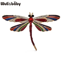 Wuli&baby Classical Dragonfly Brooches For Women Men Beautiful 4-color Enamel Insects Party Casual Brooch Pins Gifts
