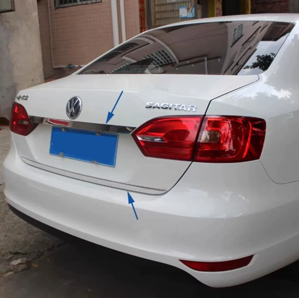 Stainless Steel Back Rear Trunk Protection Decoration Sequins Car Stickers for Volkswagen 2012-2014 VW JETTA 6 MK6