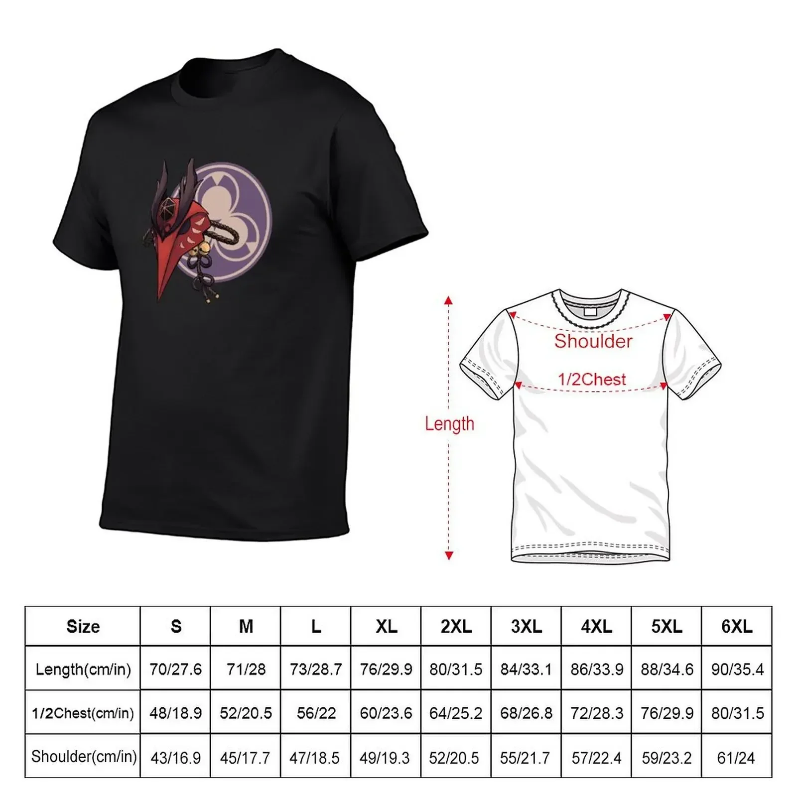 Kujou Sara Mask T-Shirt anime vintage anime shirt hippie clothes fruit of the loom mens t shirts