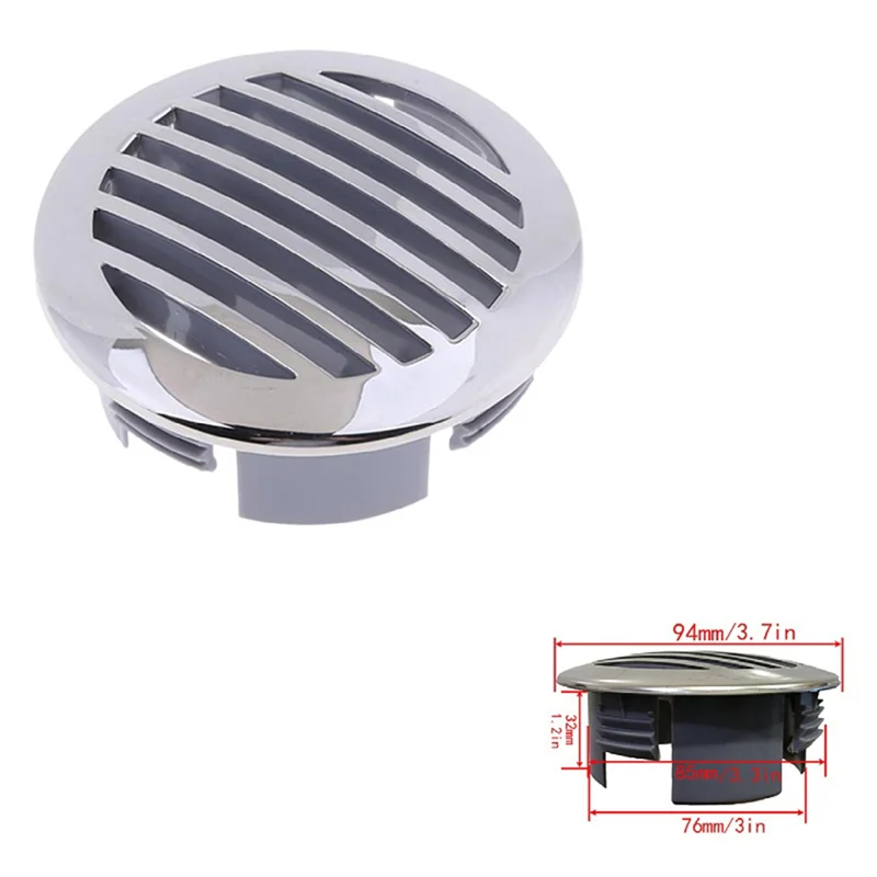 A45F-4 pezzi 3 pollici/76 mm copertura di sfiato per griglia in acciaio inossidabile 316 di grado marino, copertura di sfiato del flusso d'aria per camper, barche, yacht