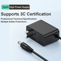 Llano V12 Turbo-Fan RGB Laptop Cooler  Power Adapter  12V/3A 36W DC Power Adapter Laptop Cooler Power Supply Accessory