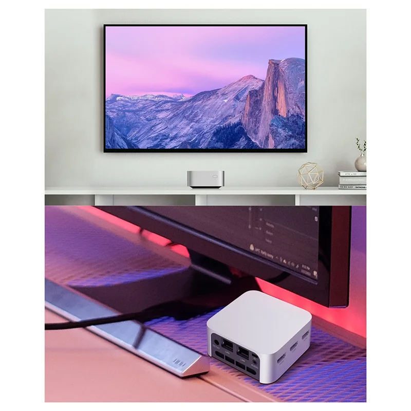 Desktop Gaming Computer T8 Plus Mini PC For Celeron 8GB 256GB DDR5 WIFI5 BT2.4,US Plug