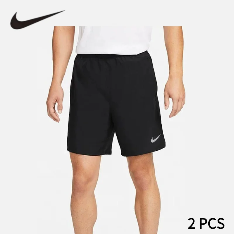 

Nike Dri-FIT Quick-Dry Shorts Men's Running Training Pants Woven Sport Five-Piece Pants 2 PCS DV9345-010+DV9345-010