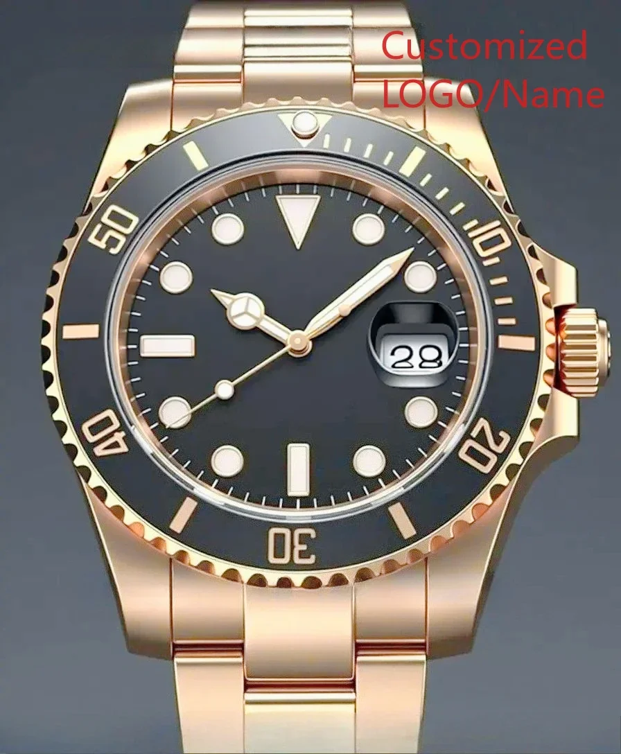 A989 Store Customized Watch 41mm Sport Men's Automatic Mechanical Watch 904L Stainless Steel Black Blue Ceramic