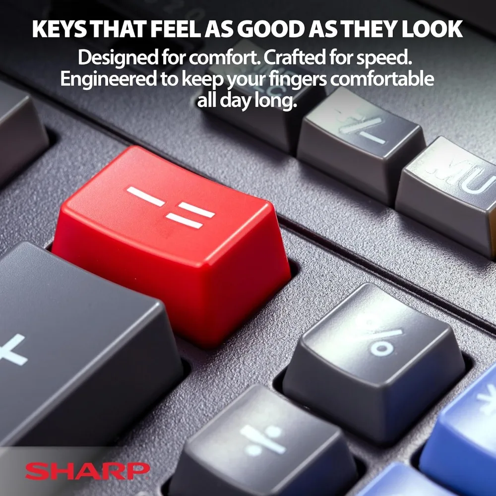 12-Digit Desktop Printing Calculator with Large Display, Two-Color Tape for Office and Home Use