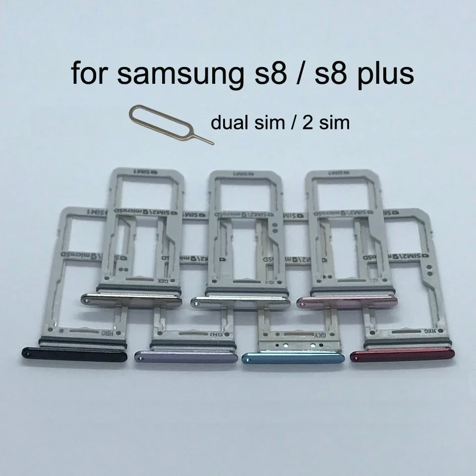 For Samsung Galaxy S8 G950 G950F S8 Plus G955 G955F Phone Housing New SIM Card Adapter And Micro SD Card Tray Holder