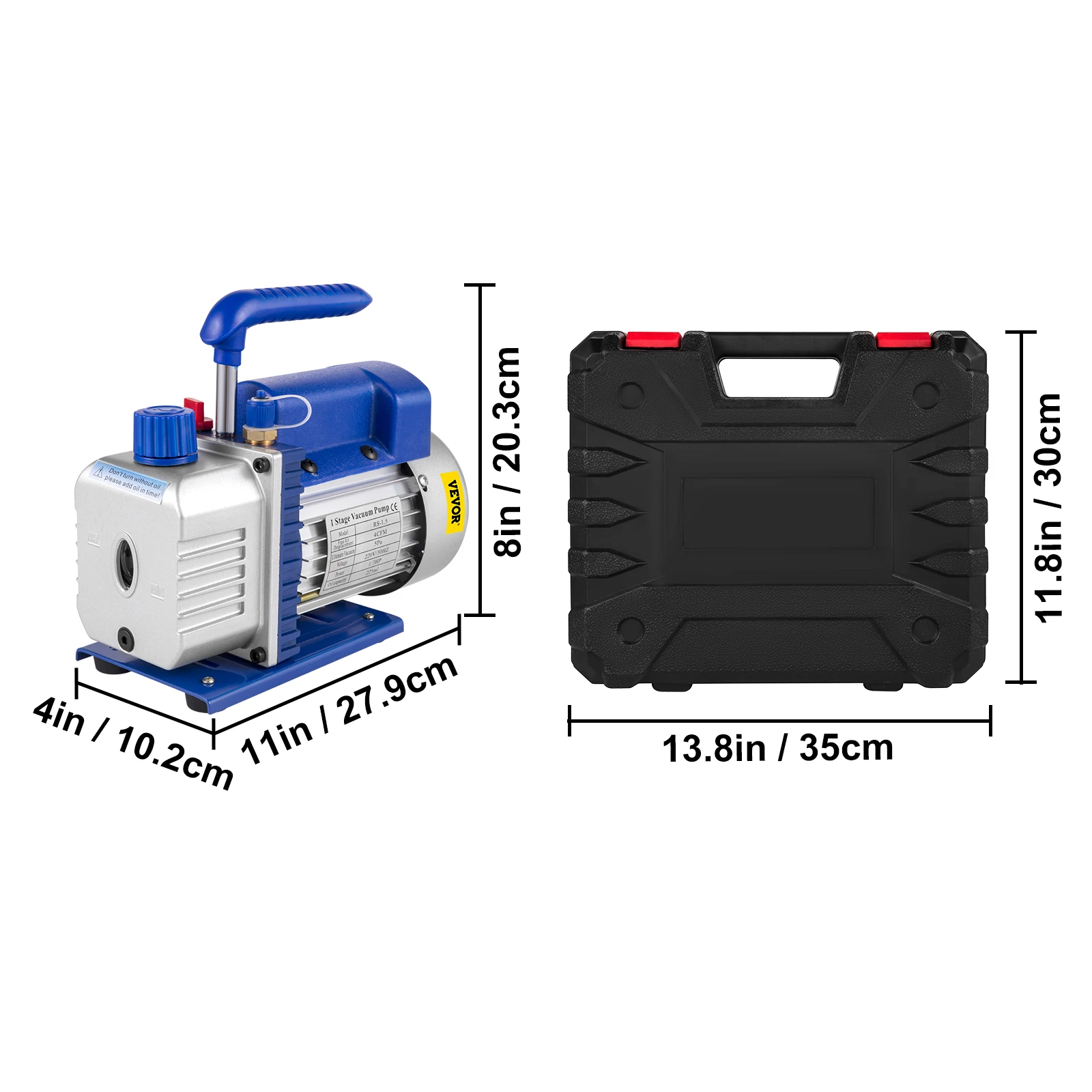 SucceBuy 1.8 CFM - 4.8 CFM Koelmiddelvacuümpompsets HVAC 1/3HP 1/4 HP met spruitstukmeter voor huishoudelijke airconditioning