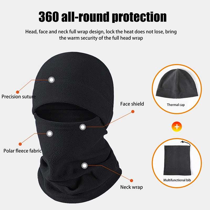 Winter Warm Polar Coral Fleece Balaclava Men Face Mask Neck Warmer Beanies Thermal Head Cover Sports Cycling Ski Scarf Mask