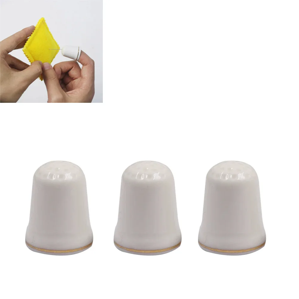 

1/3Pcs Retro Hand Sewing Thimble Finger Protector Stitch Ceramics Souvenir Collectible Thimble Sewing Tools Accessories