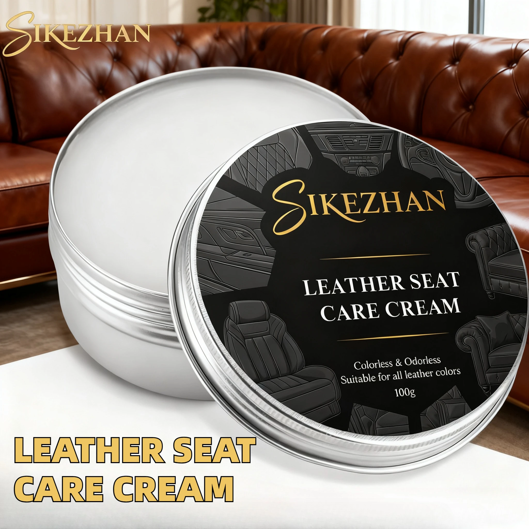 Finest Quality All Natural Leather Cream - for Sofas, Car Seats, Bags, Shoes Clean, Polish and Maintain Restore Leathercraft