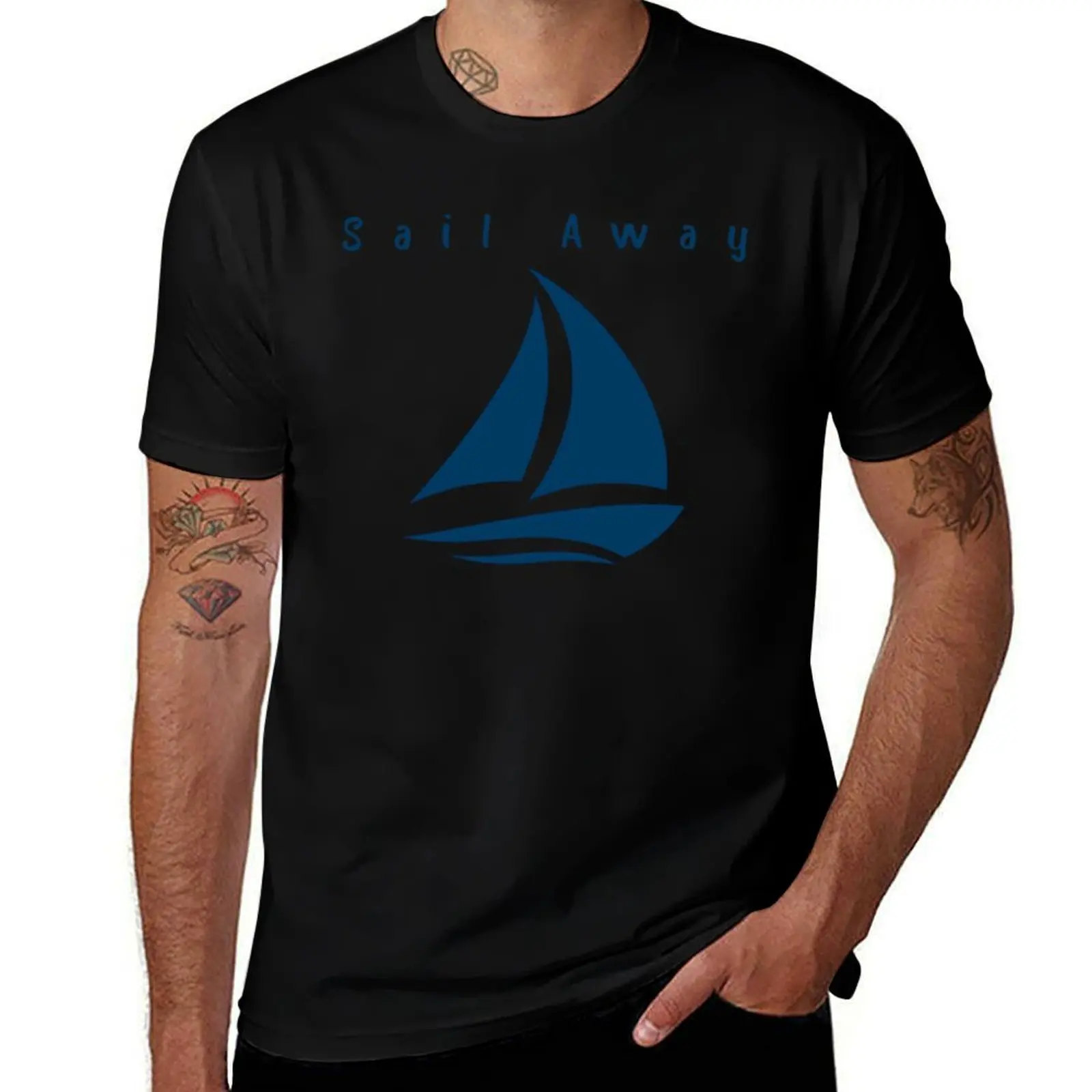 

Sail Away – Minimalist Nautical Sailboat Design. T-Shirt funny gifts sweat Short sleeve tee men tshirt