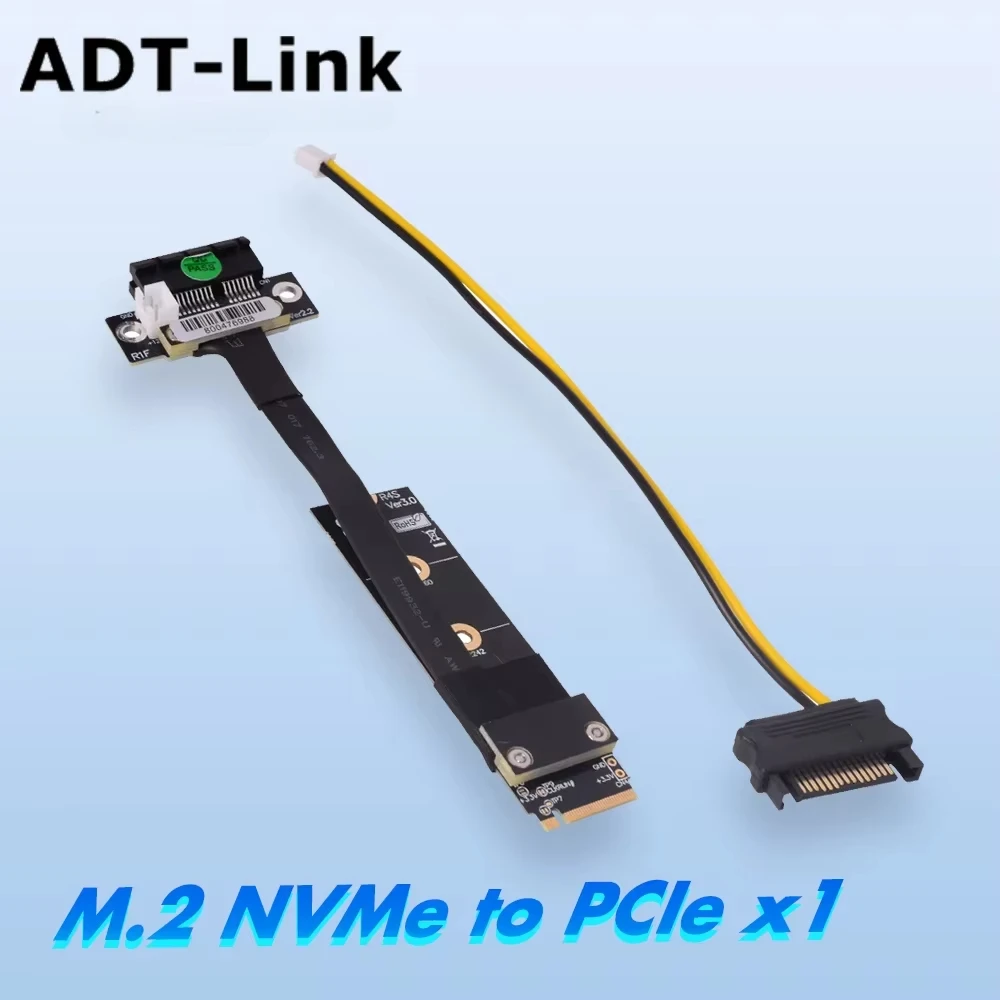 M.2 Key-M Nvme SSD To PCI E X1 Mining GPU PCI-E 4.0 Удлинитель видеокарты Riser PCIe 1x для M2 NVMe Solid State Extension