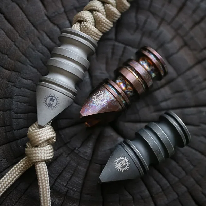 FEGVE EDC Titanium Multi Tool Bottle Opener Paracord Pendant Knife Bead Wrench Outdoor view 4