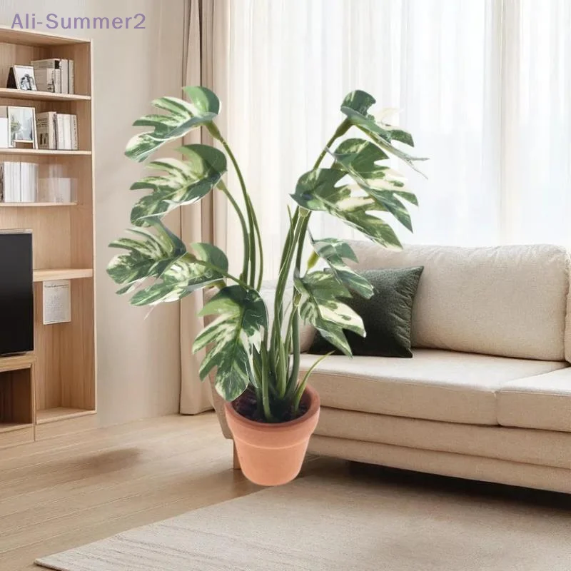 نبات مونستيرا المصغر لبيت الدمى 1/12 الرقيق بوعاء لمناظر الحديقة الصغيرة #5