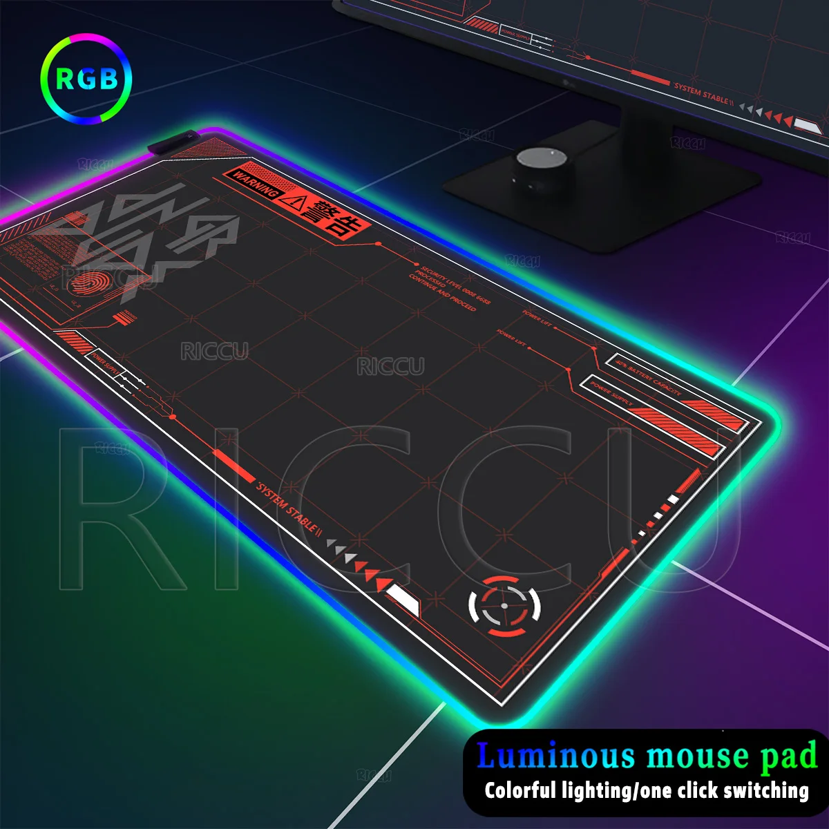 

RGB Large Mechanical Keyboard Mouse Pad XXL Non-slip Keyboard LED Glowing Game Carpet Gaming Laptop Backlight Mat for Boy's Gift