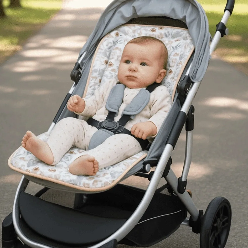 

Washable Soft Baby Stroller Cushion Cotton Cartoon Printed Baby Pram Seat Mat Breathable Comfortable Baby Seat Cushion Toddler