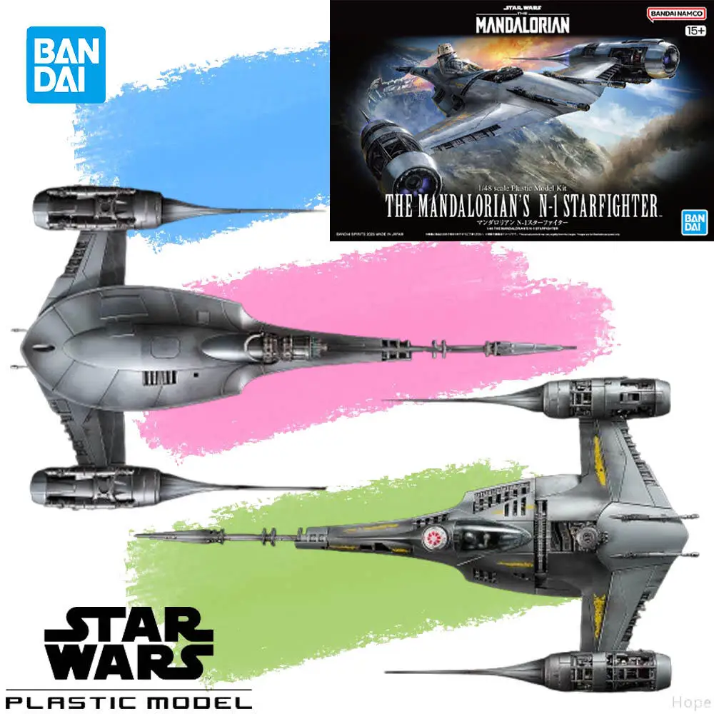 en-stock-veritable-bandai-star-wars-1-48-le-mandalorien-n-1-starfighter-figure-anime-action-assemble-modele-jouet