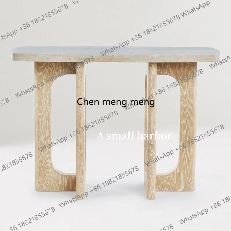 

Medieval style solid wood entrance table designer entrance table creative entrance cabinet cave stone decoration table