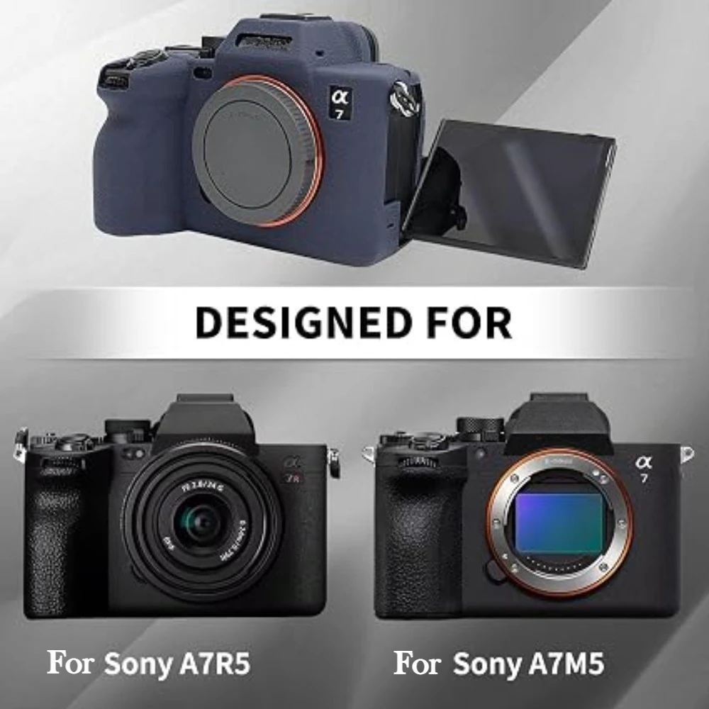 For Sony Alpha 7M5 A7R5 Soft case camera bag ILCE-7m5 body case Soft rubber case Protective Body Cover + 1PCS Free Tempered Film