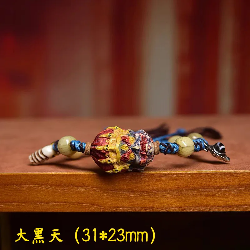 Woven Hand Rope Backflow Bone Beads Agate Inlaid Clip Accessories Antlers Root MahāKāLa Bracelet
