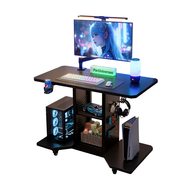 Solid wood white small e-sports table removable computer table desktop can be placed host mini hole board bedside table