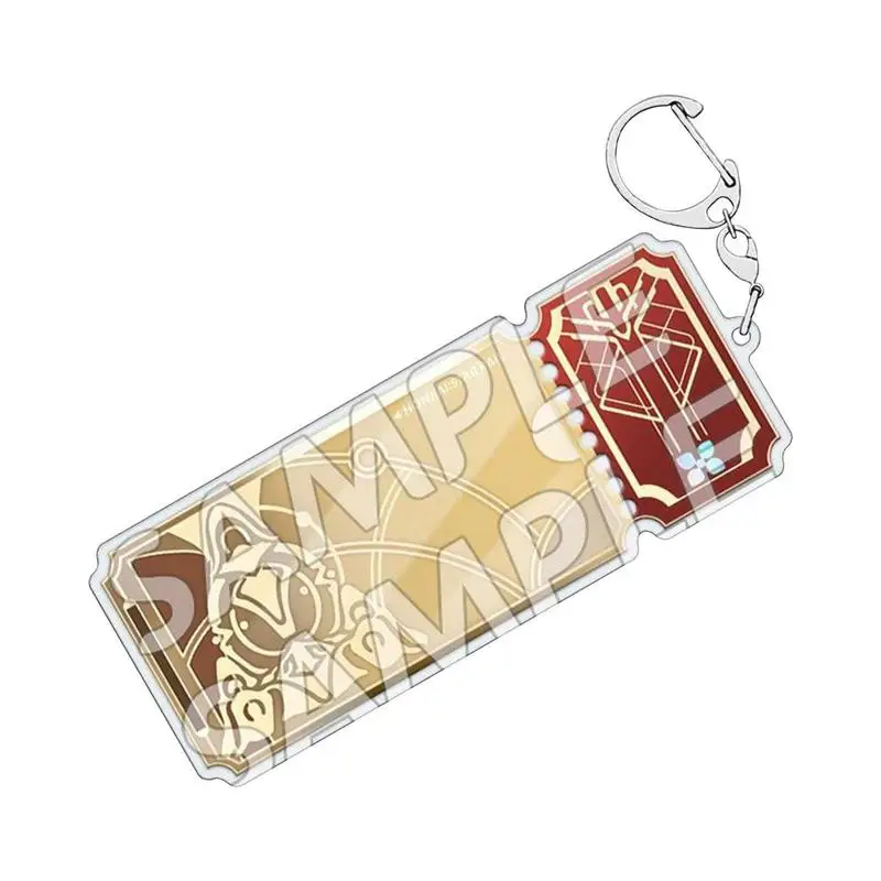 Game Honkai Star Rail Keychain Train Ticket Special Ticket Double Sided Sandwich Keychain Pendant Jewelry Birthday Gifts