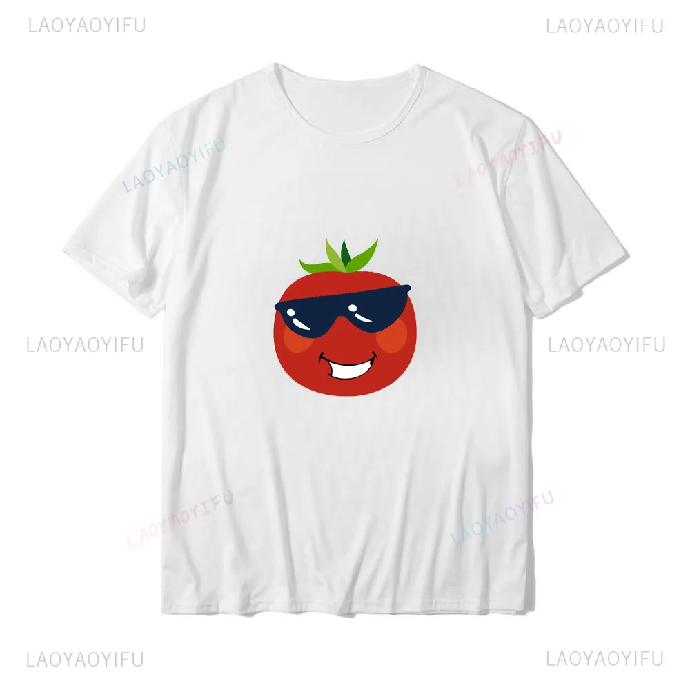 Tomato Life Fun sunglasses Vegan gift Fashion Street wear Harajuku casual summer Men women universal short-sleeved T-shirt