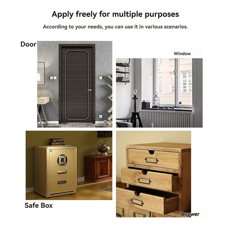 Tuya Smart Door Sensor  Home Security Window Detector Door Sensor Switch Handle Window Alarm Contact Sensor