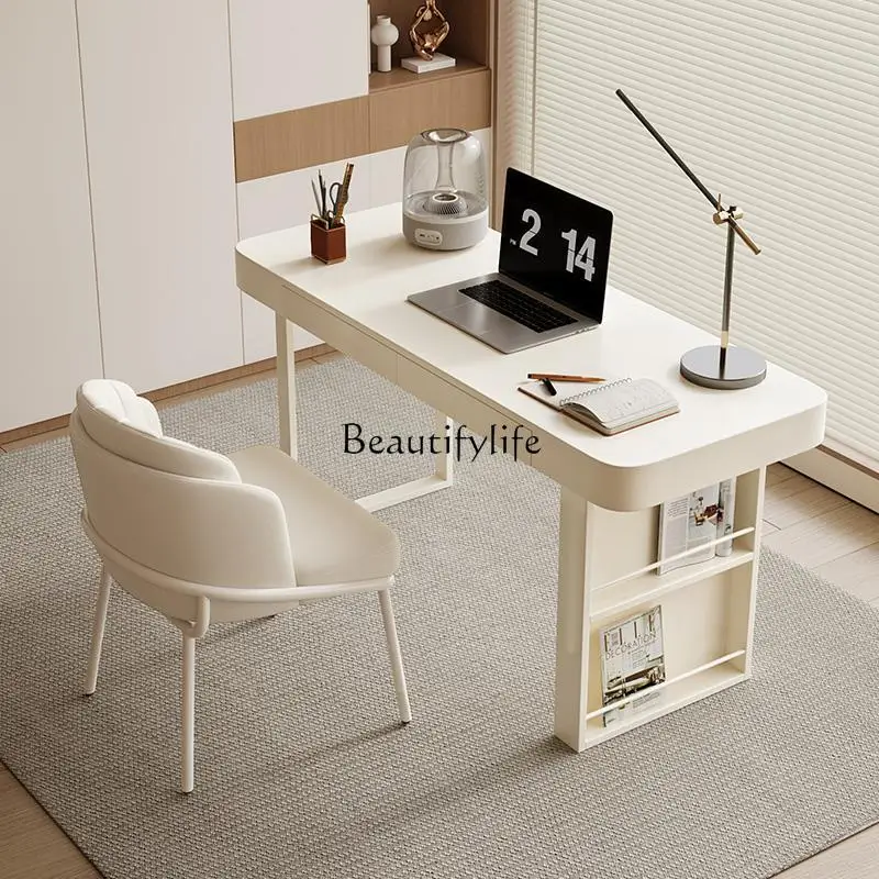 

Solid wood desk French cream style light luxury simple modern home bedroom study writing desk office computer desk