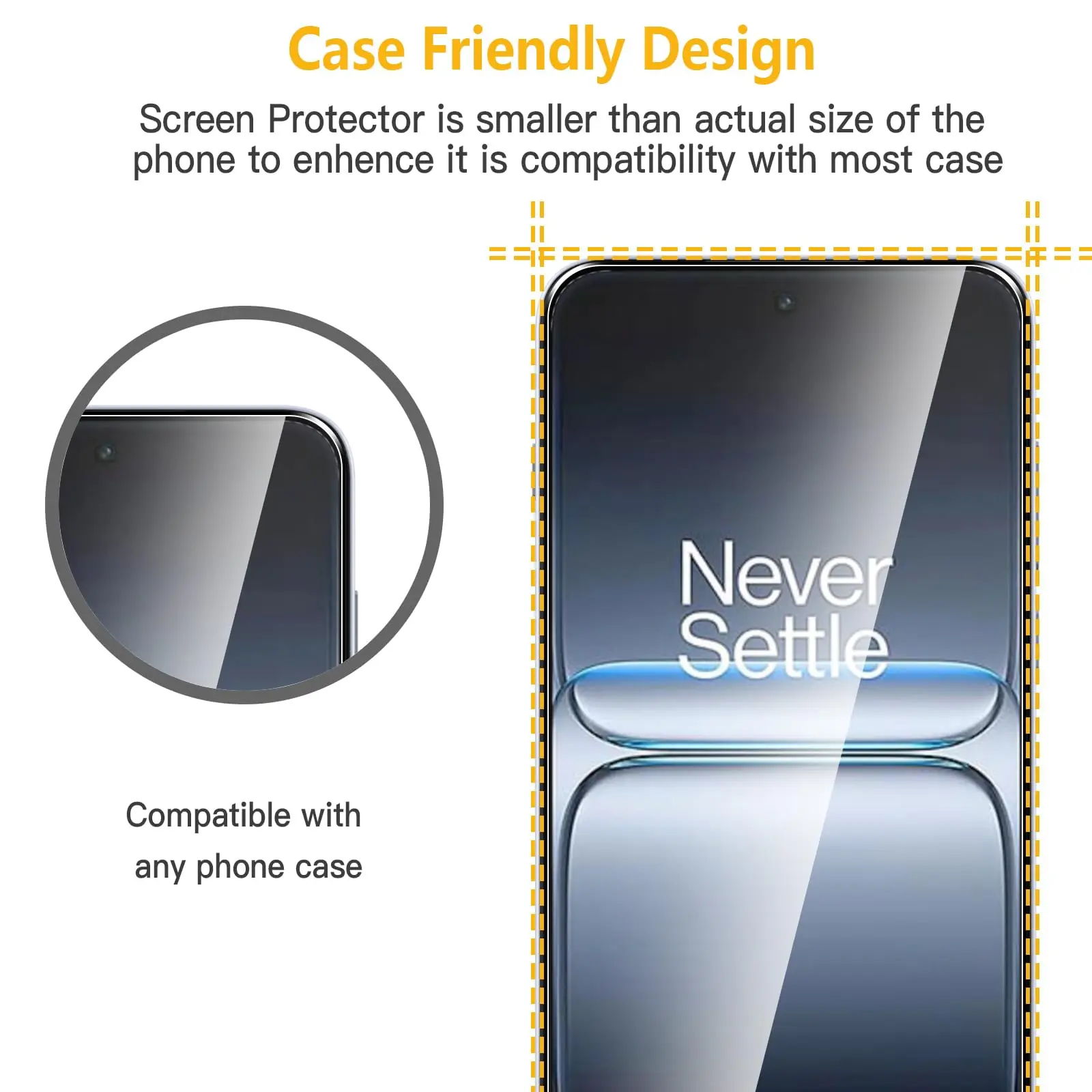 Displayschutzfolie für Oneplus Nord 5, gehärtetes Glas, HD 9H, transparent, klar, kratzfest – Detail 2