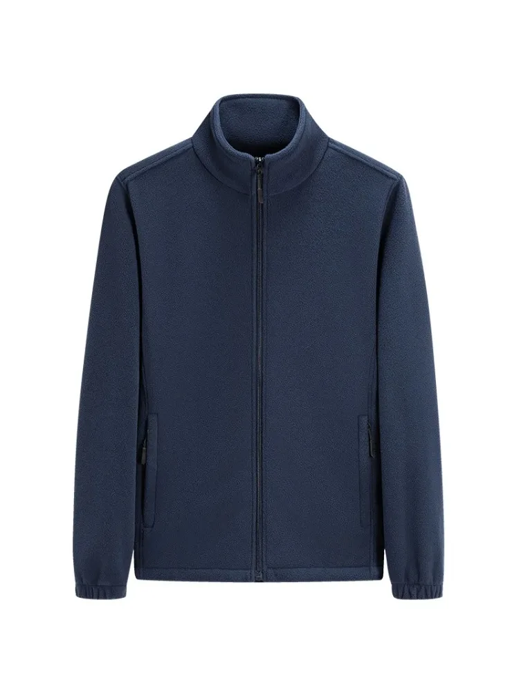 

Spring Autumn Men's Hoodies Jackets Soft Casual Long Sleeve Stand Collar Zipper Coats Outdoor Warm Sweatshirts Male Winter