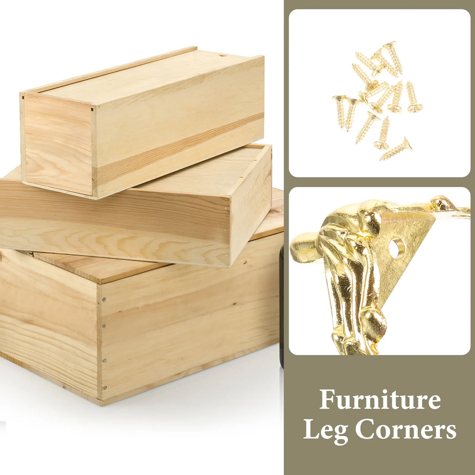 

20pcs Gold Small Corner Protectors For Wooden Boxes Retro Zinc Alloy Decorative Feet Furniture Leg Caps Jewelry Box Edging