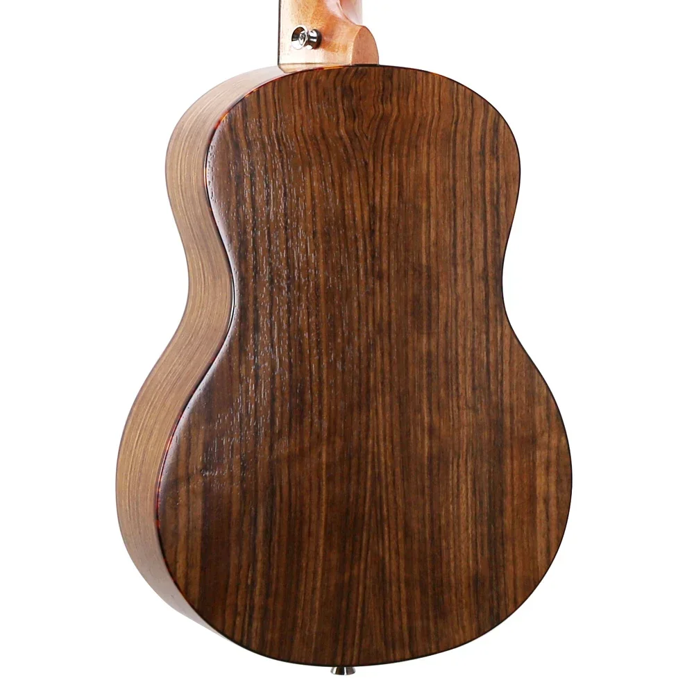 ODM Custom China Guitar 26 inch Tenor Ukulele Wood Mini Guitar with Walnut Wood Concert  Matte Finish 4 Nylon Small Ukulele