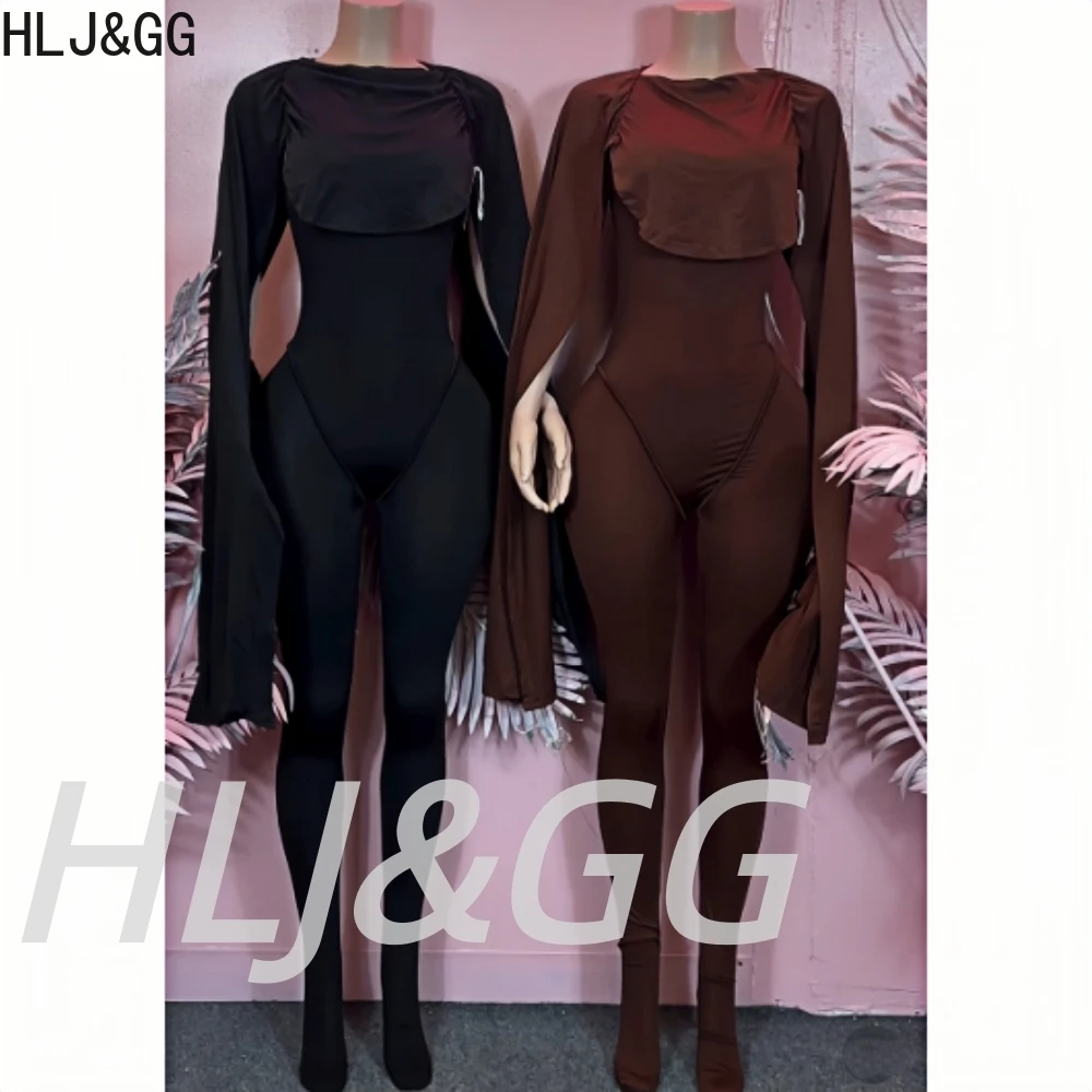 

HLJ Fashion Solid Ruched Bandage Bodycon One Piece Jumpsuits Women Off Shoulder Sleeveless Slim Playsuits Autumn New Overalls