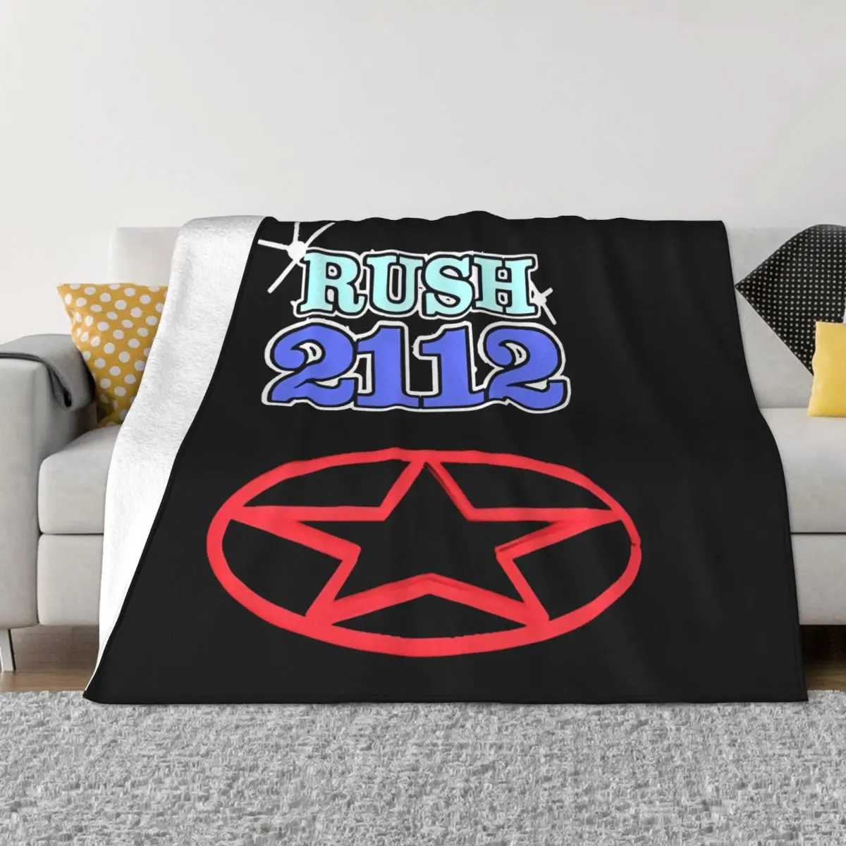 Rush 2112 Rock Album Blanket Wool Vintage Soft Throw Blankets for Bed Sofa All Season