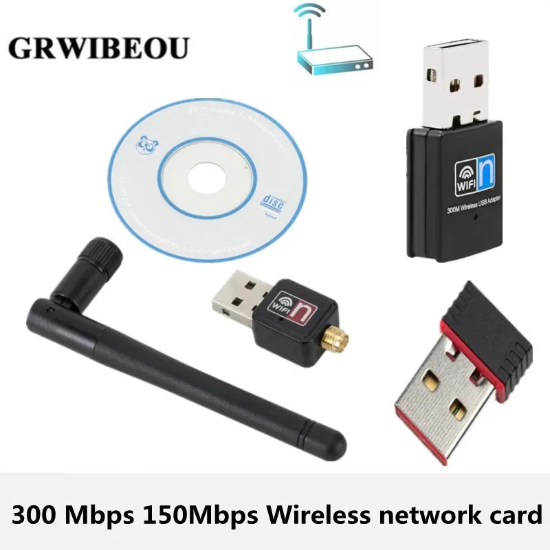 

USB 150M 300M Network Card WiFi Wireless Adapter 802.11n WIFI USB Adapter With Antenna Suitable For Laptop Desktop Computer